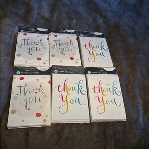 Thank You Cards 6- Colorful Thank You Notes Set and Envelopes. 48 total